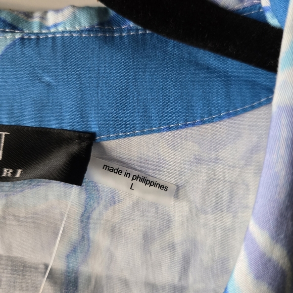 NWT Natori Misty Floral Cotton Halter Shirt Dress ~ Size Large - Picture 2 of 10